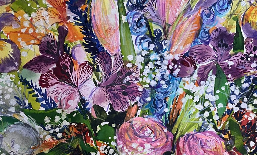 Mixed Media Painting – Summer Flowers